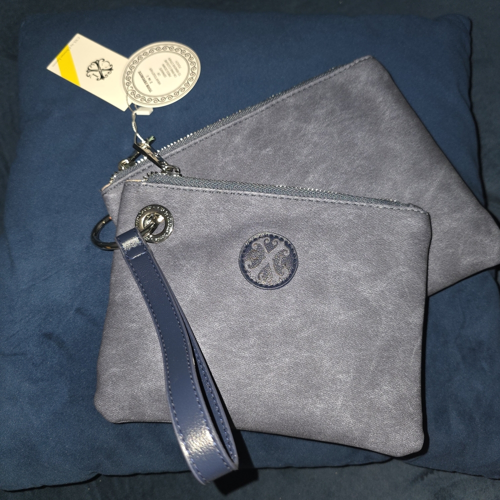 Christian Lacroix Blue and Gray Wristlet Set